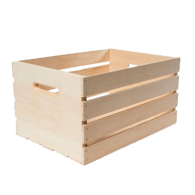 A single wooden crate.